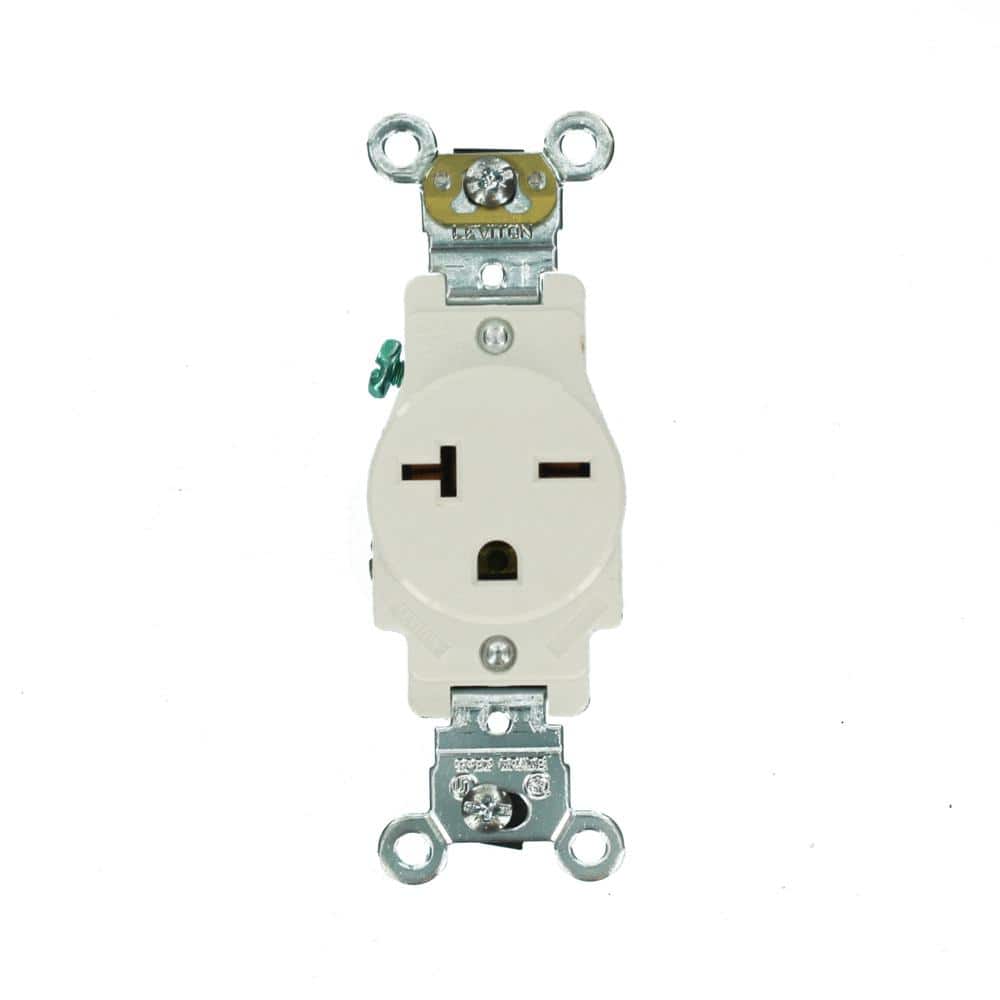 White Tamper Resistant Single Receptacle with Wall Plate