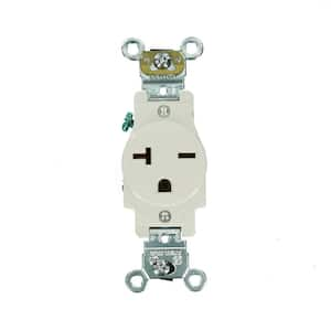 20 Amp 125 V NEMA 6-20R Industrial Grade Single Outlet/Receptacle, White (1-Pack) 05461-W