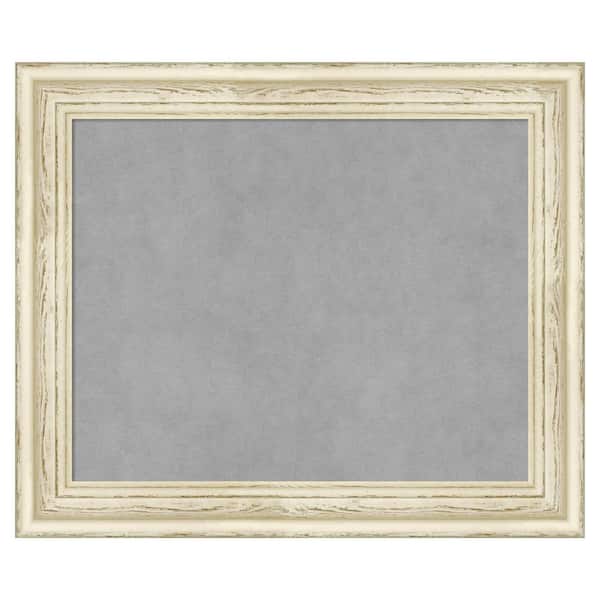 Amanti Art Country White Wash 24 in. x 20 in. Framed Magnetic Board