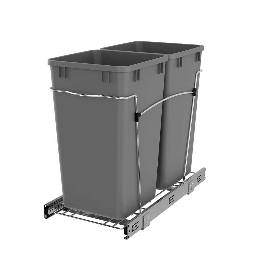 Silver Double Pull Out Trash Can 27 Qt. for Kitchen price history on PriceWatchPro