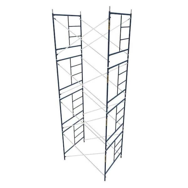 Saferstack Scaffold Section, 4-Story 20.6 ft. x 7 ft. x 5 ft. Mason Scaffolding Frame Set with Galvanized Cross Braces
