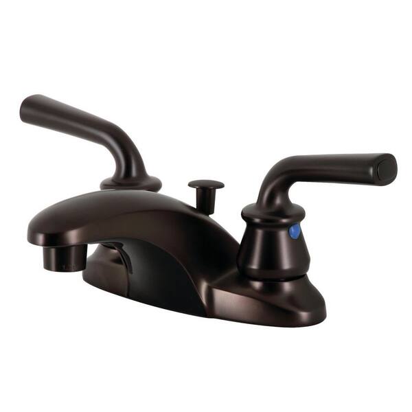 Kingston Brass Restoration 4 inch Centerset 2-Handle Bathroom Faucet in  Matte Black