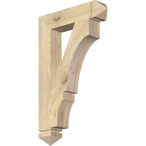 Ekena Millwork 4 in. x 32 in. x 20 in. Douglas Fir Balboa Arts and Crafts Rough Sawn Bracket