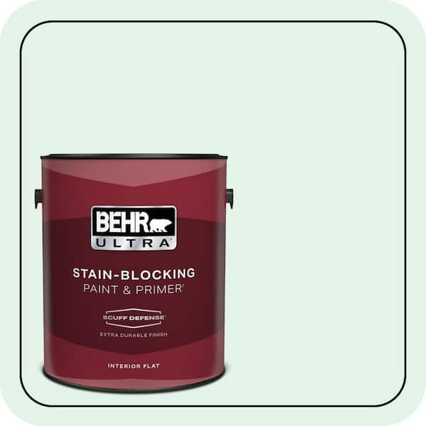 BEHR ULTRA 1 gal. #480C-1 Light Mint Extra Durable Flat Interior Paint & Primer