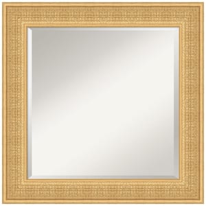 Trellis Gold 25.75 in. x 25.75 in. Beveled Traditional Square Wood Framed Wall Mirror in Gold