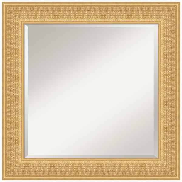 Amanti Art Trellis Gold 25.75 in. x 25.75 in. Beveled Traditional Square Wood Framed Wall Mirror in Gold
