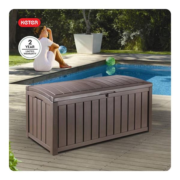 Keter Glenwood 101 Durable Resin Plastic Deck Box Outdoor