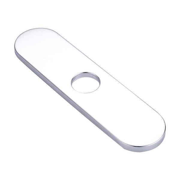 10 in. x 2.46 in. x 0.37 in. Stainless Steel Kitchen Sink Faucet Hole Cover Deck Plate Escutcheon in Polished Chrome
