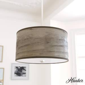 Solhaven 2-Light Brushed Nickel Shaded Pendant Light with Hardback Shade