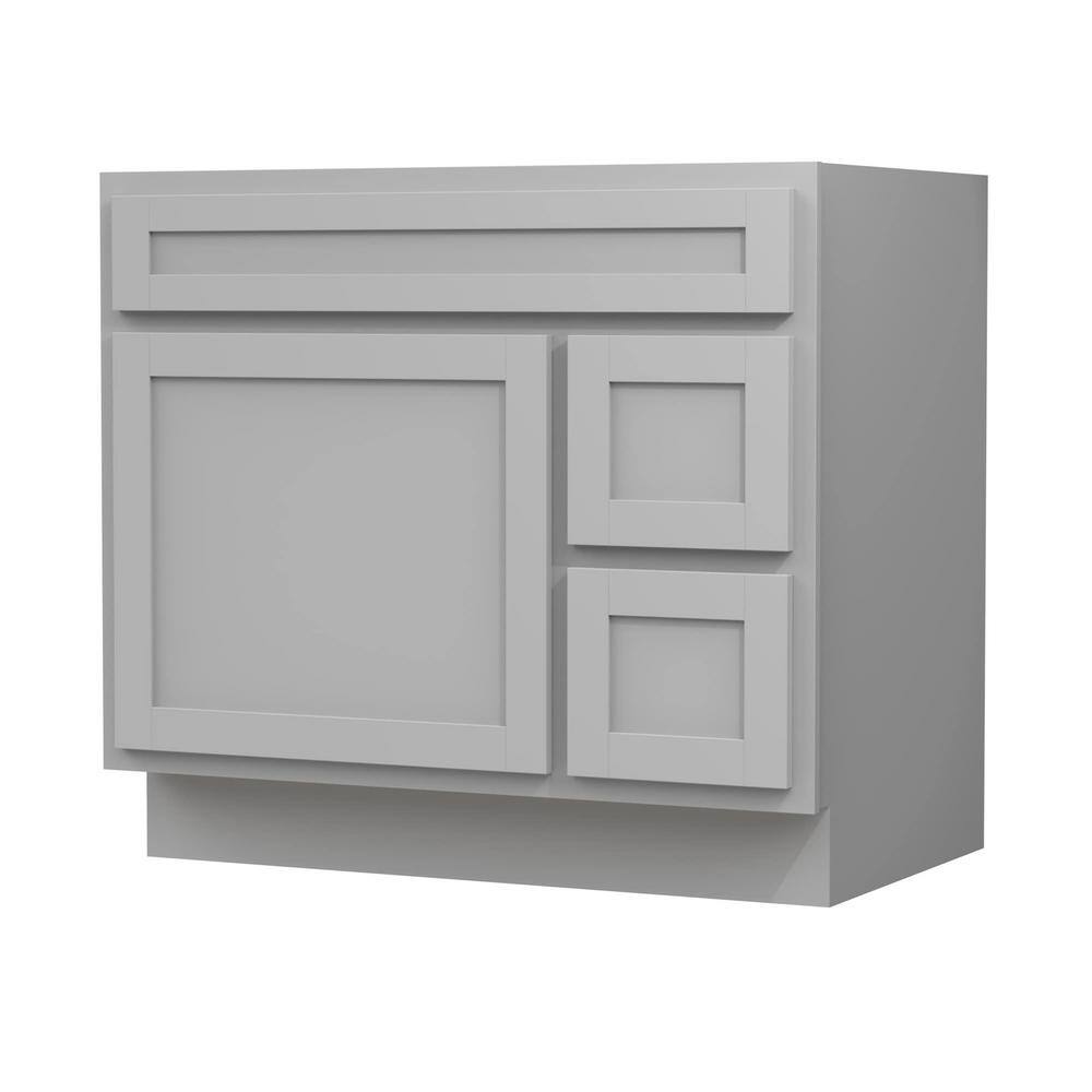 Gray Painted Freestanding Bathroom Vanity Cabinet with Shelves