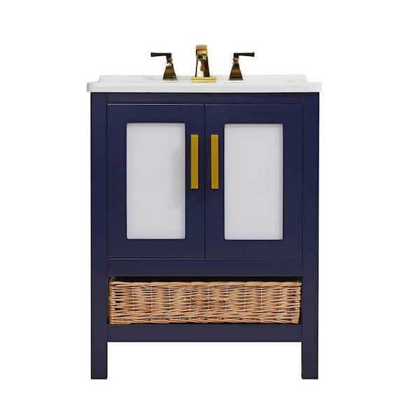 stufurhome Stufurhome Rhodes 27 in. x 34 in. Dark Blue Engineered Wood Laundry Sink with a Basket Included