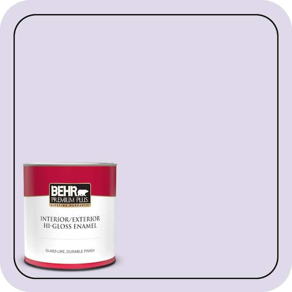 BEHR PREMIUM PLUS 1 qt. #640A-2 Misty Violet Hi-Gloss Enamel Interior/Exterior Paint & Primer
