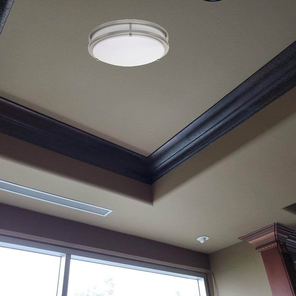 Brushed Nickel 12" LED Flush Mount Ceiling Light
