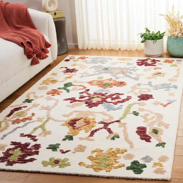 Aspen 6 ft. x 9 ft. Ivory/Red Modern Abstract Area Rug