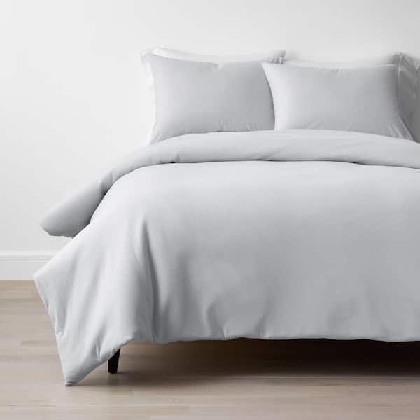 Cotton 2 Piece Light, Pale Grey Bedding Set