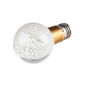 5-Watt Equivalent Bubble Globe Shaped E26/27 Crystal LED Light Bulb in Warm White (1-Pack)