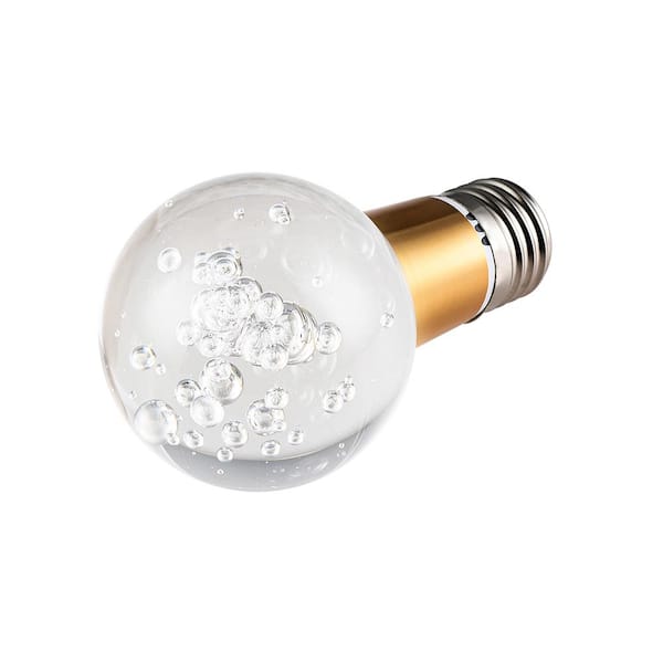 5-Watt Equivalent Bubble Globe Shaped E26/27 Crystal LED Light Bulb in Warm White (1-Pack)