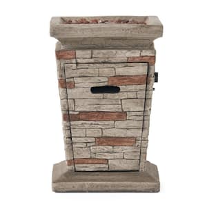 Laguna 19.50 in. x 29.00 in. Square Stone MGO Outdoor Patio Fire Pit - 40,000 BTU