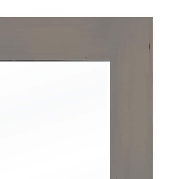 DIY RTA KIT 32in.x80in. Hemlock Right-Hand/Inswing 3-Lite Clear Glass Grey Stain Wood Ready To Assemble Front Door