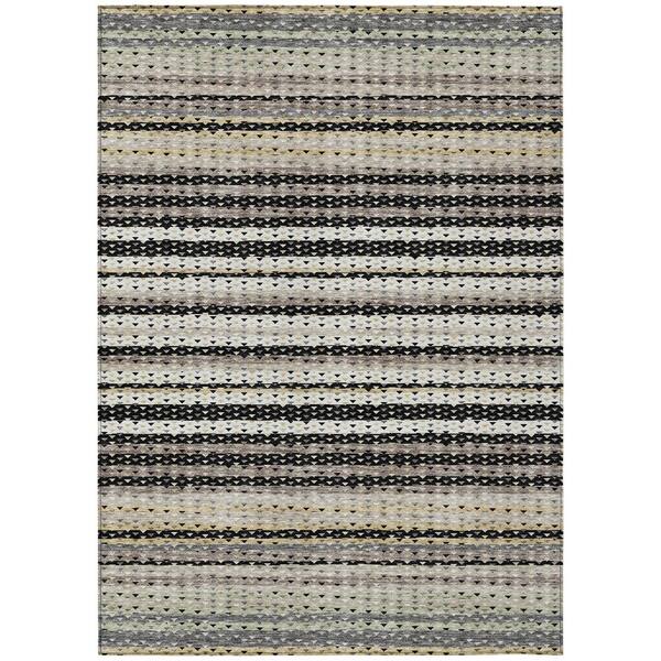 Chantille Machine Washable Indoor/Outdoor Abstract ACN2823 Black 10 ft. x 14 ft. Area Rug