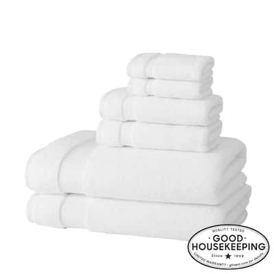 Egyptian Cotton 6-Piece Bath Sheet Towel Set in White