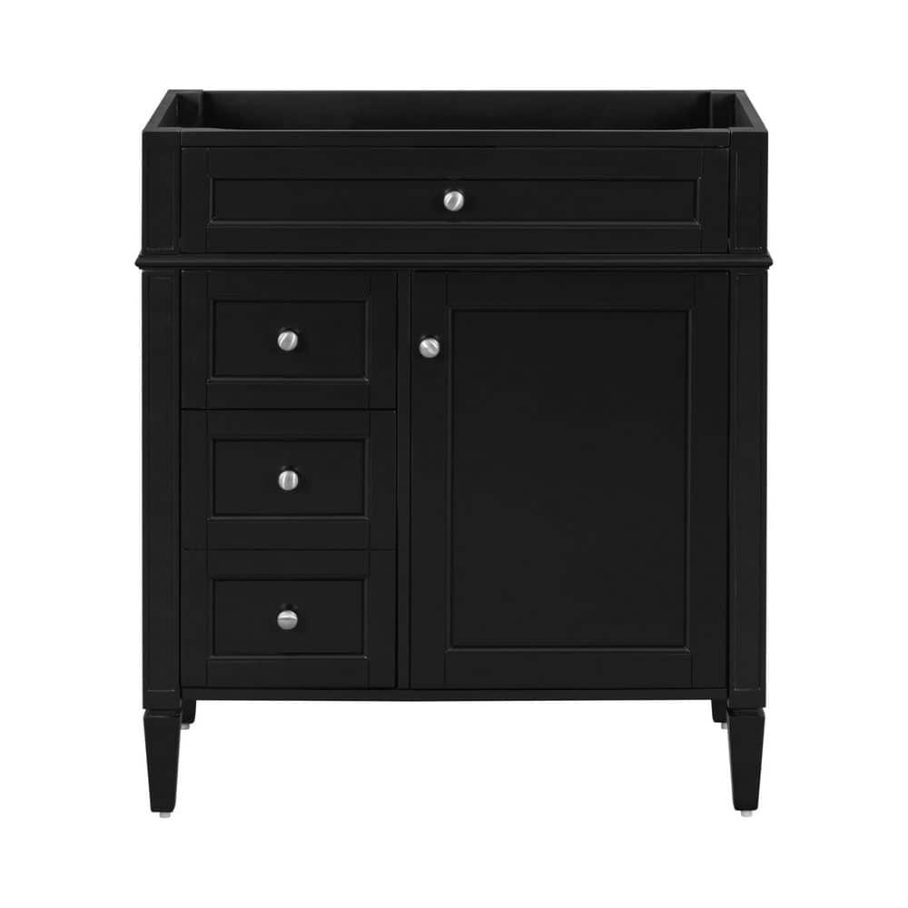 29.3 in. W x 18.2 in. D x 33 in. H Modern Bath Vanity Cabinet without Top in Black with 2-Drawers and a Tip-out Drawer price history on PriceWatchPro