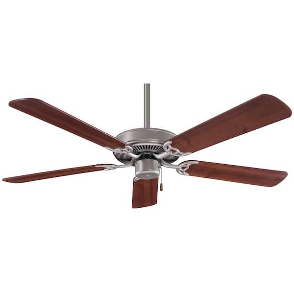 MINKA-AIRE Contractor 42 in. Indoor Brushed Steel with Dark Walnut Ceiling Fan