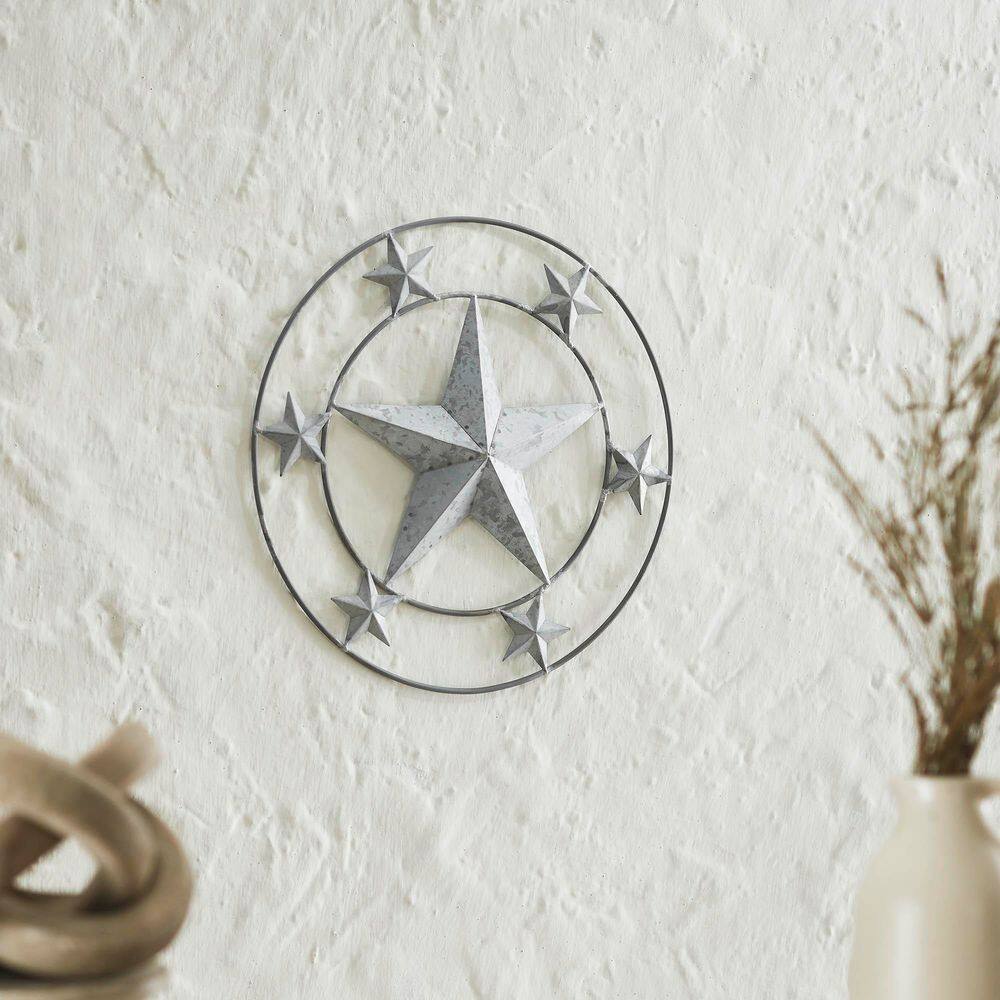 1-Piece Round 12.5 in. x 12.5 in. Grey Metal Stars Wall Hanging price history on PriceWatchPro