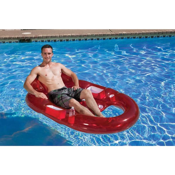 2 Holes Inflatable Cup Holder Swimming Pool Floating Drink Holder Floats  Cups Storage Rack Party Decoration