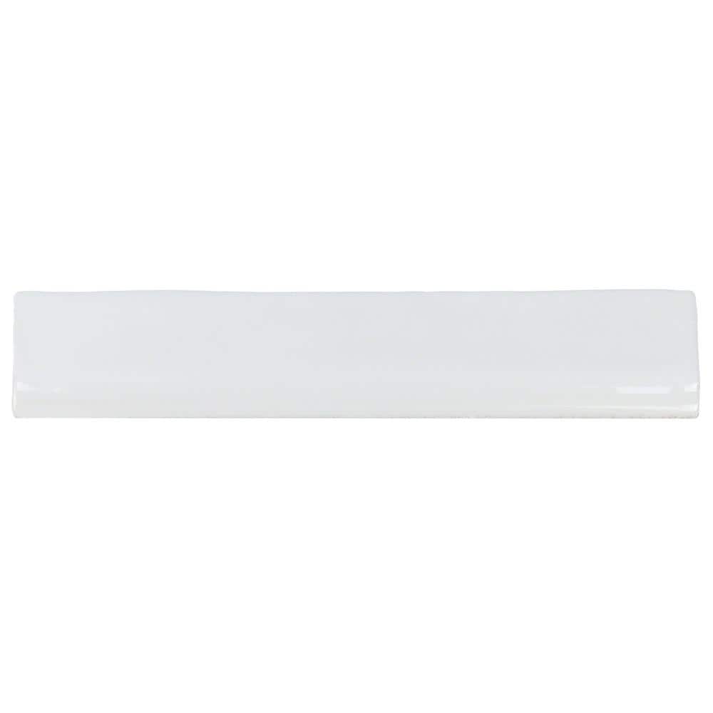 Brookline White 2x10 Polished Ceramic Bullnose Tile