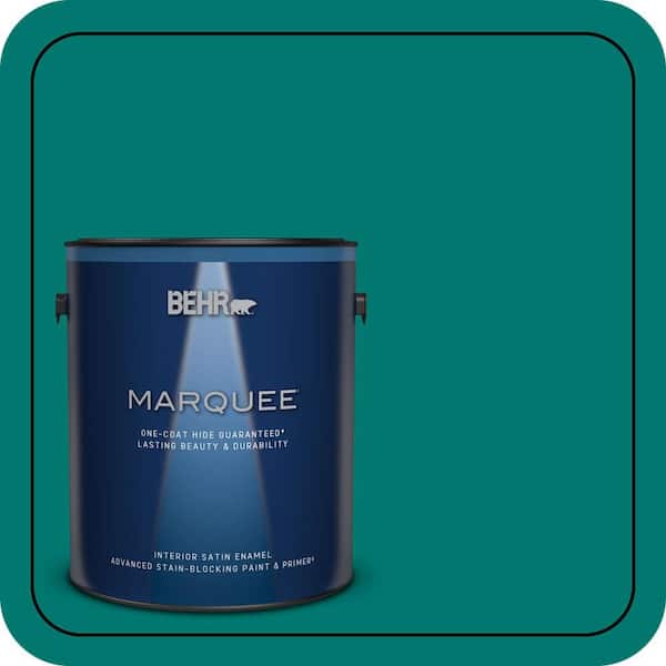 BEHR MARQUEE 1 gal. #490B-7 Mermaid Harbor Satin Enamel Interior Paint & Primer