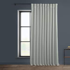Oyster White Faux Linen Extra Wide Room Darkening Curtain - 100 in. W X 120 in. L (1 Panel)