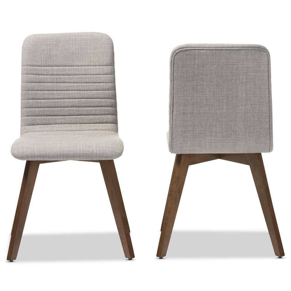 Scandinavian Light Grey Faux Leather Parsons Side Chair