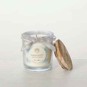 4.25" Floral Blooms Infused Soy Wax Jar Candle, Blue