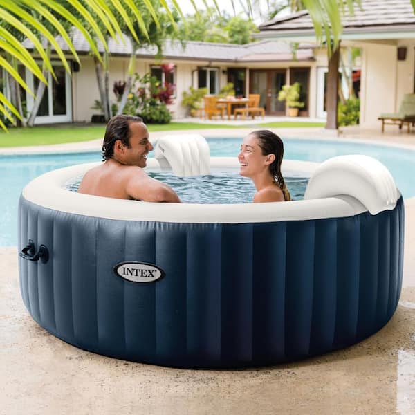 PureSpa Plus 6-Person Inflatable Bubble Jet Hot Tub and Slip Resistant Seat (4 Pack)