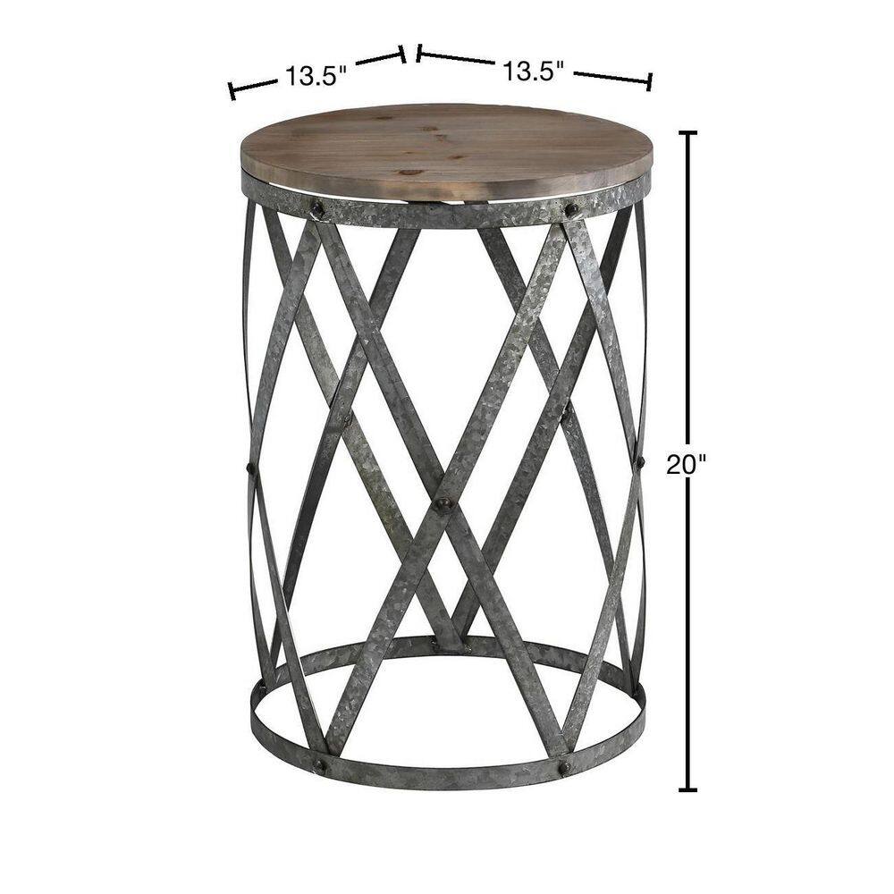 Westbrook Round Wood and Metal End Table