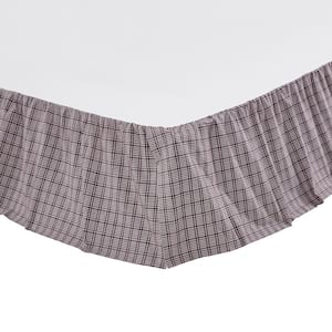 Florette 16 in. French Country Taupe Brown Plaid King Bed Skirt