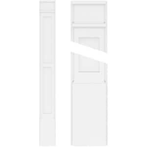 2 in. x 5 in. x 60 in. 2-Equal Flat Panel PVC Pilaster Moulding with Decorative Capital and Base (Pair)