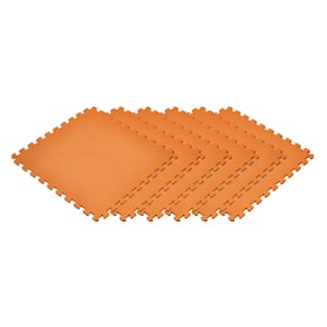 Orange 24 in. x 24 in. x 0.47 in. Foam Interlocking Floor Mat (6-Pack)