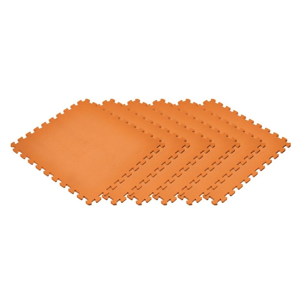 Norsk Orange 24 in. x 24 in. Non-Toxic EVA Foam Solid Color Interlocking Tiles