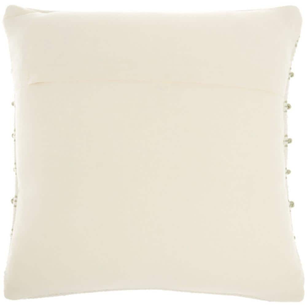 Sage and Ivory Woven Lines Square Throw Pillow