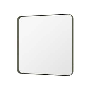 36 in. W x 36 in. H Rectangular Framed Wall Mounted Bathroom Vanity Mirror in Brushed Bronze