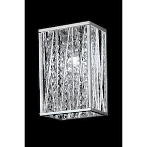 Terra 1-Light Chrome 9.25 in. Crystal Shade Wall Sconce