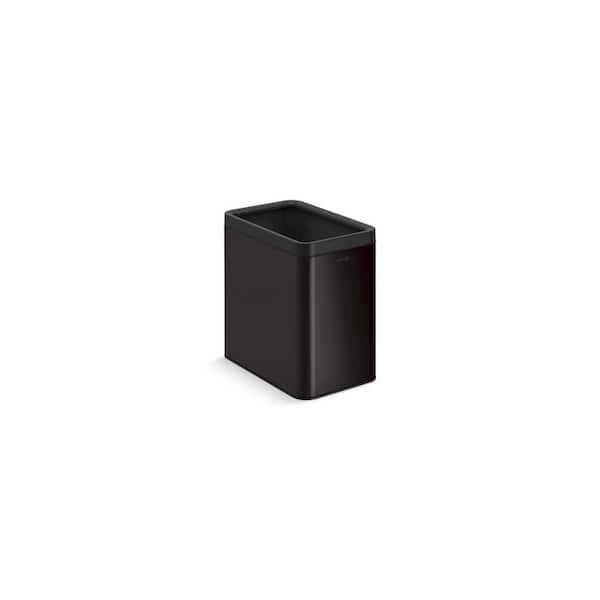 25-Liter Open-Top Trash Can in Black Stainless