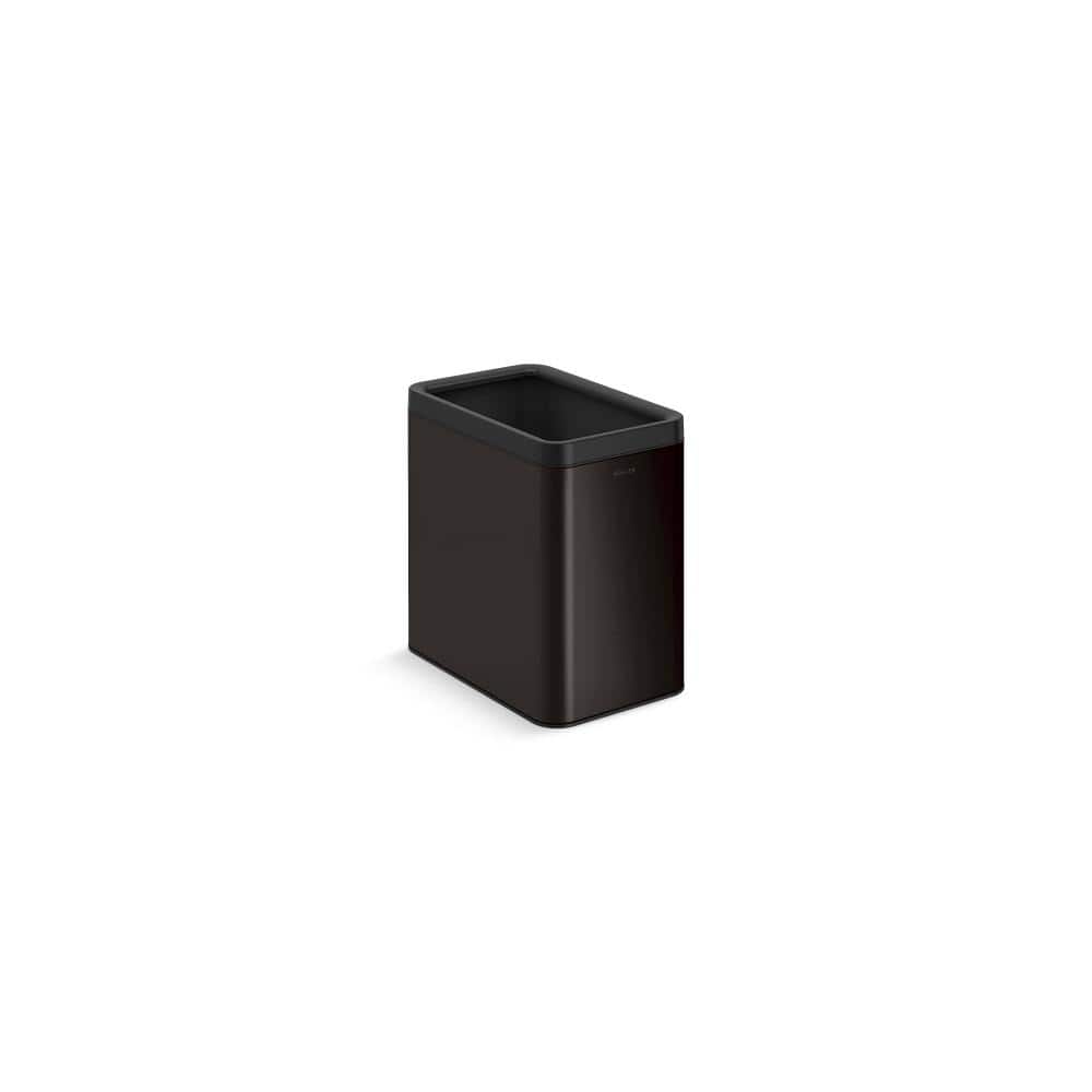 KOHLER 25-Liter Open-Top Trash Can in Black Stainless 31314-BST