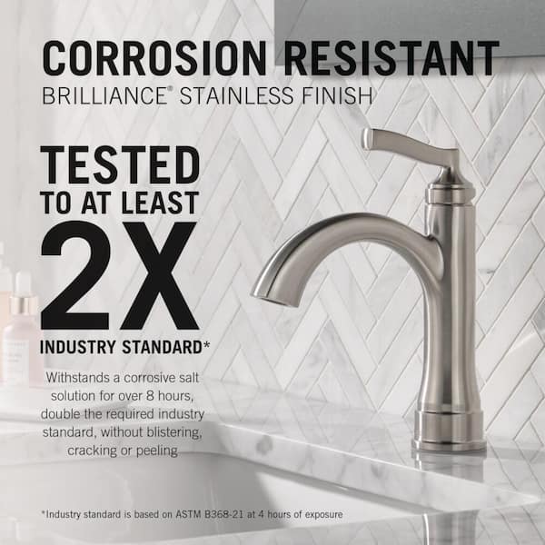 Delta Faryn Single Handle Single Hole Bathroom Faucet in Brushed