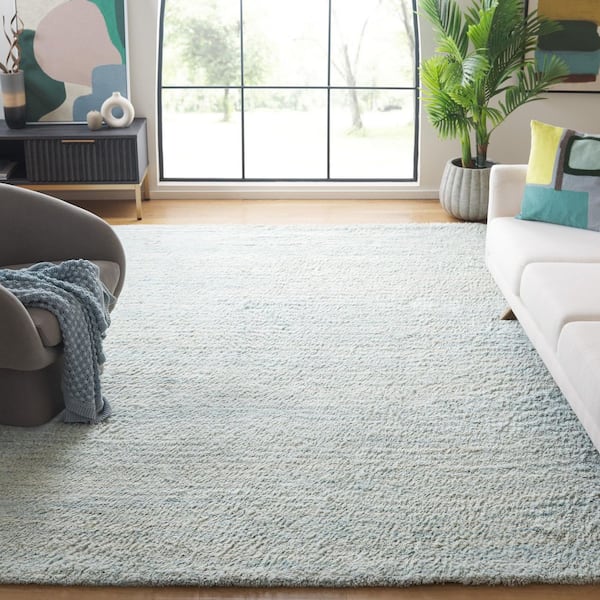 Casablanca 8 ft. x 10 ft. Light Blue Solid Color Flokati Area Rug