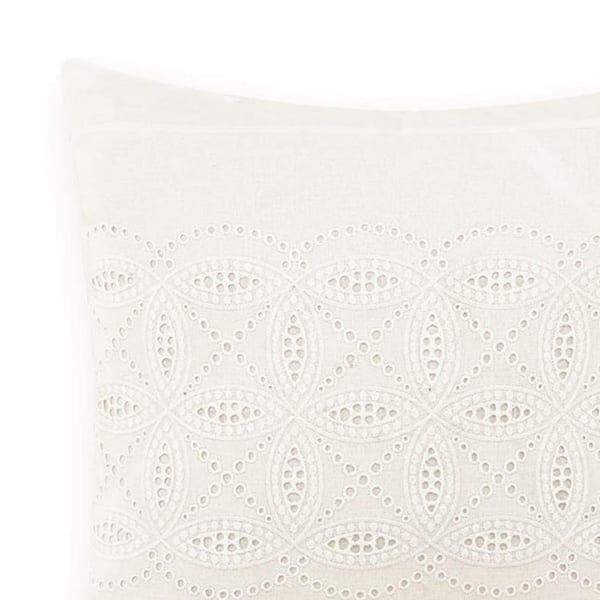 Annabella White Solid Cotton 16 in. x 16 in. Throw Pillow