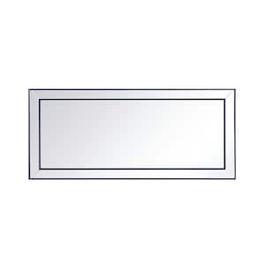 Timeless Home 72 in. W x 32 in. H Contemporary Frameless Rectangle Blue Mirror