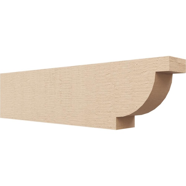 Ekena Millwork 4-in. x 8-in. x 32-in. Alpine Woodgrain, Primed Tan Timberthane Polyurethane Rafter Tail Brace